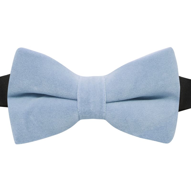 King & Priory Light Baby Blue Velvet Bow Tie