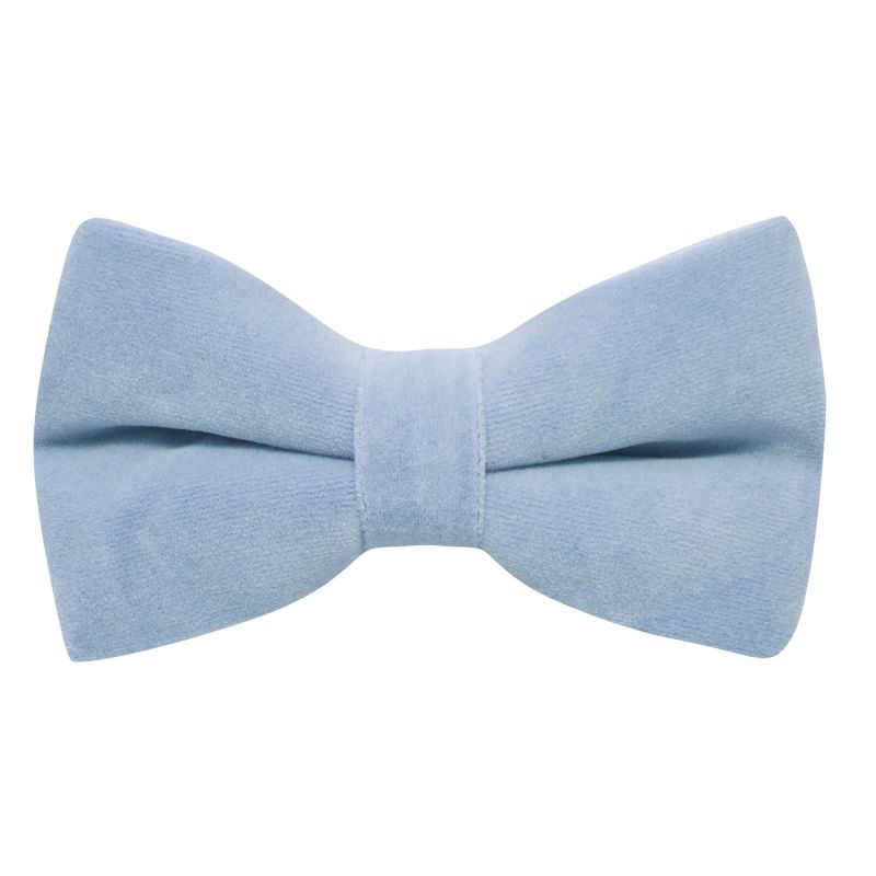 king & priory Light Baby Blue Velvet Bow Tie