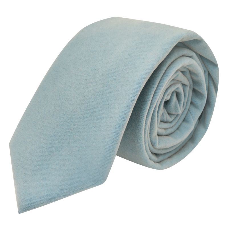 king & priory Light Baby Blue Velvet Tie
