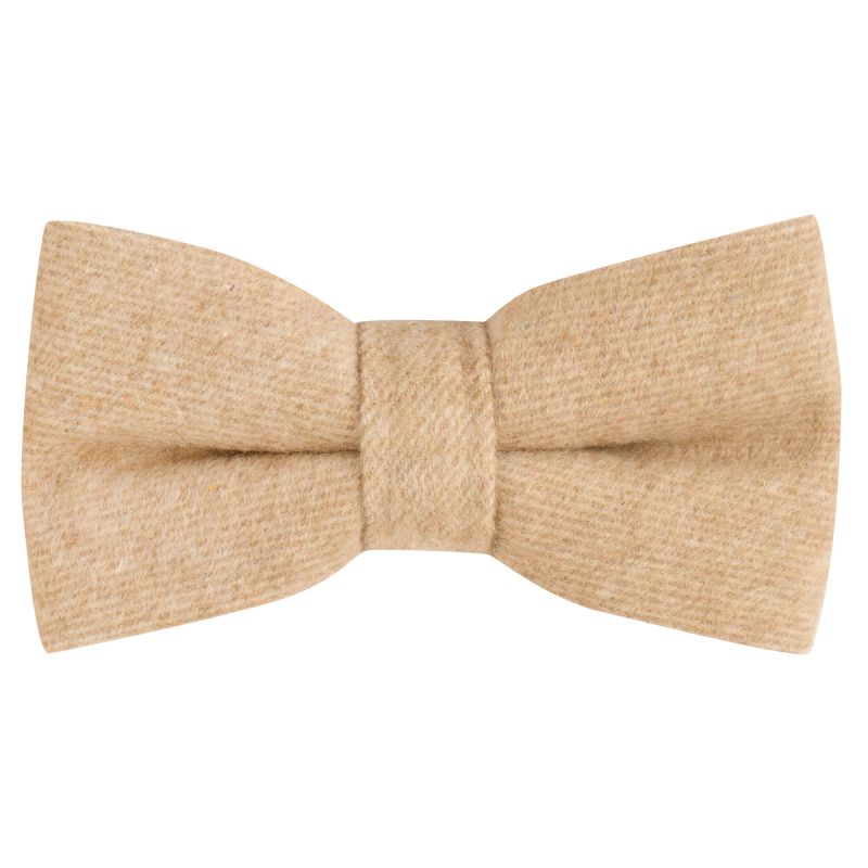 King & Priory Light Camel Brown Woven Wool Bow Tie
