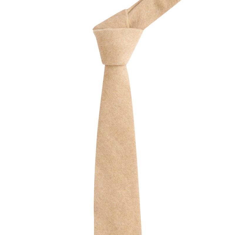 king & priory Light Camel Brown Woven Wool Tie