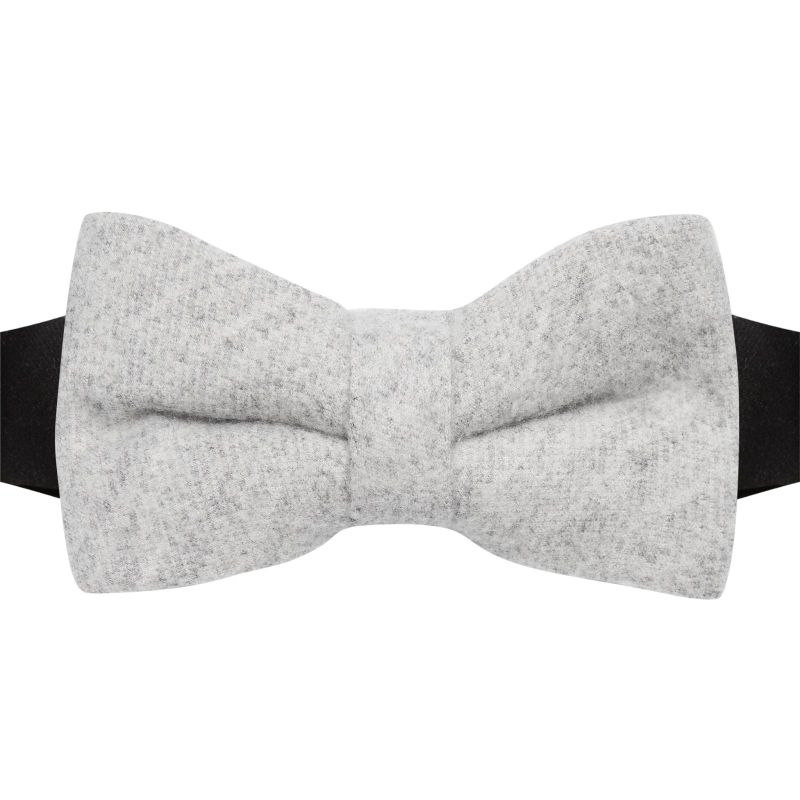 king & priory Light Grey Donegal Tweed Bow Tie