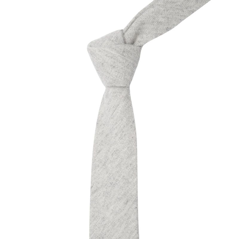 King & Priory Light Grey Donegal Tweed Tie