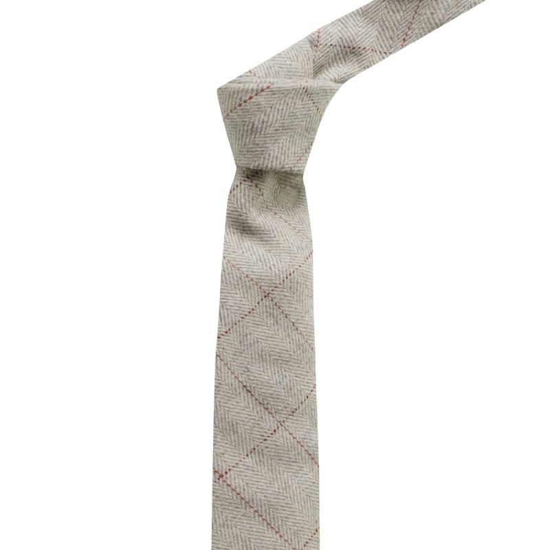 King & Priory Light Grey Herringbone Tie