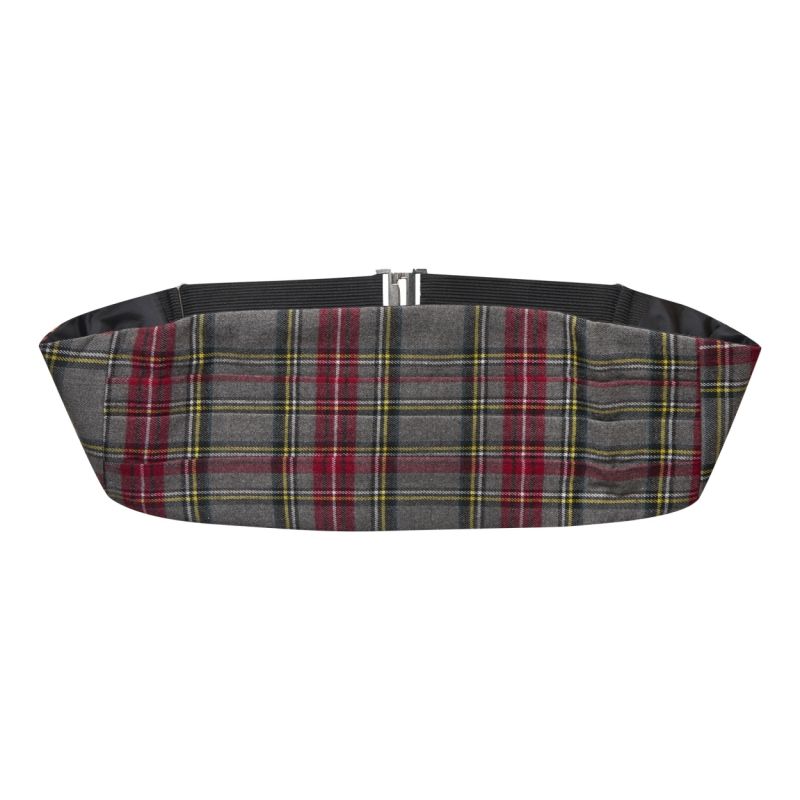 king & priory Light Grey Tartan Cummerbund
