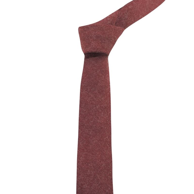 King & Priory Maroon Red Donegal Tweed Tie