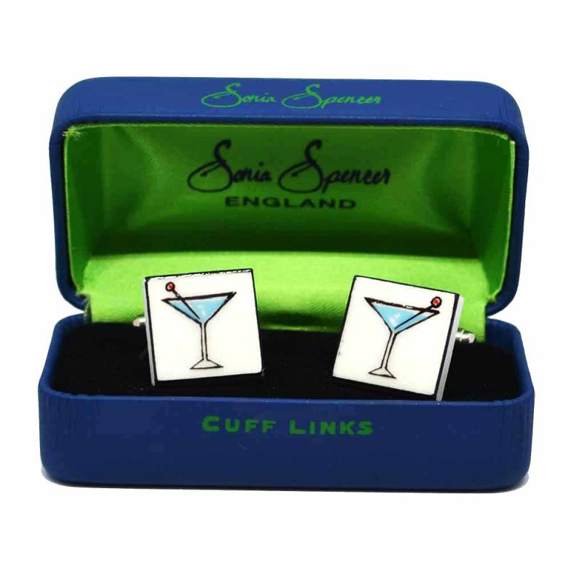 King & Priory Martini Cufflinks By Sonia Spencer