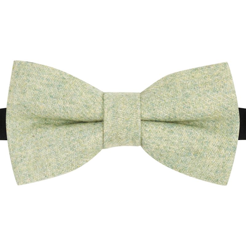 King & Priory Mint Green Herringbone Bow Tie