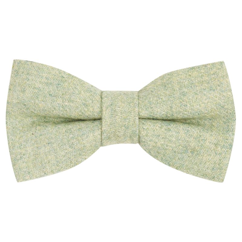 king & priory Mint Green Herringbone Bow Tie