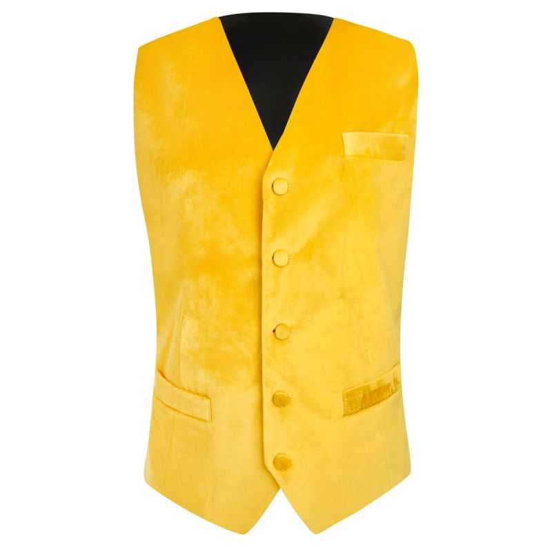 King & Priory Mustard Velvet Waistcoat