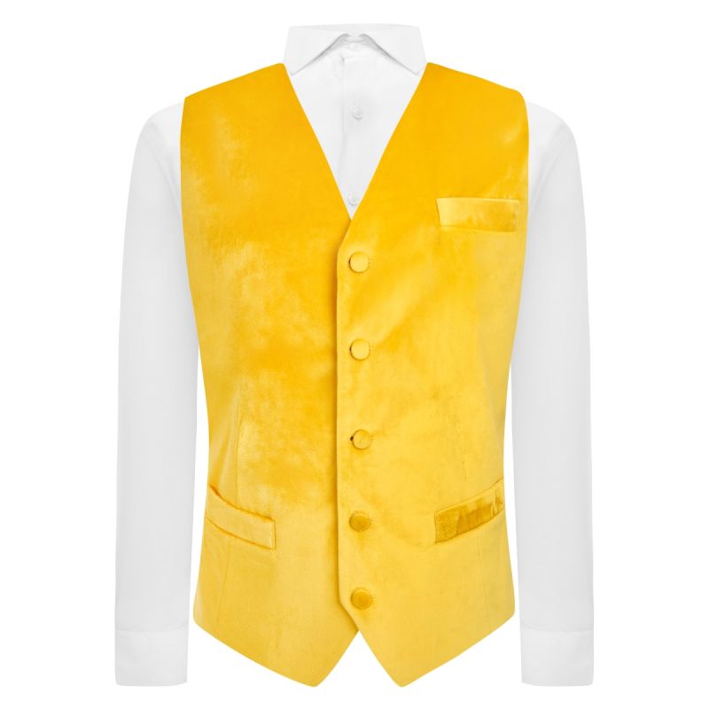 king & priory Mustard Velvet Waistcoat