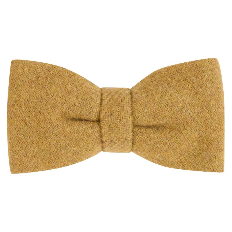 king & priory Mustard Woven Wool Bow Tie