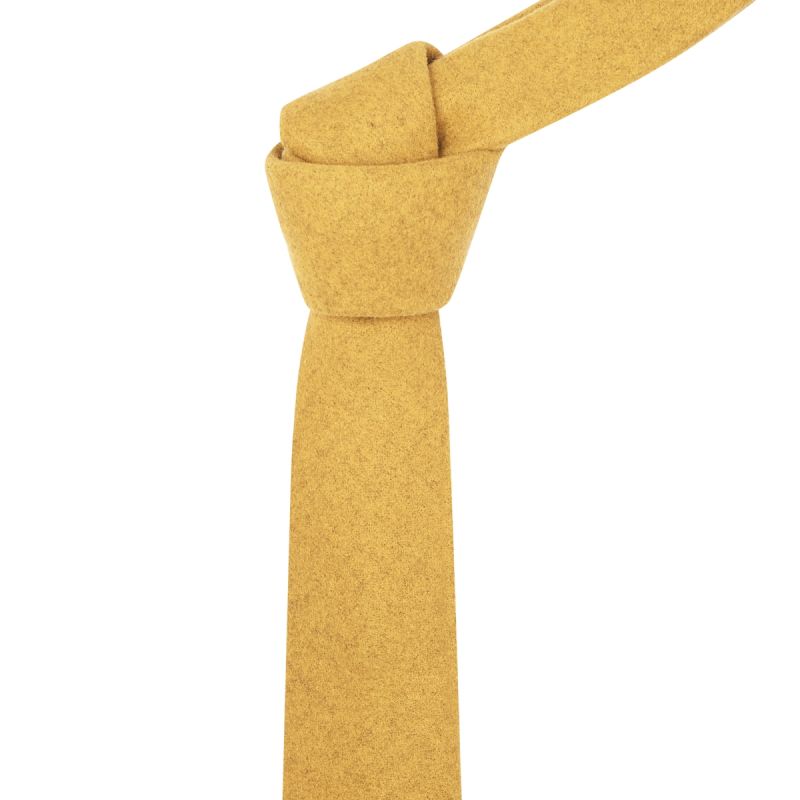 King & Priory Mustard Yellow Donegal Tweed Tie