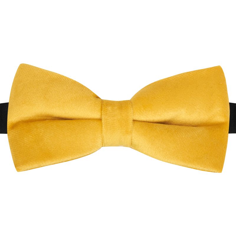 King & Priory Mustard Yellow Velvet Bow Tie