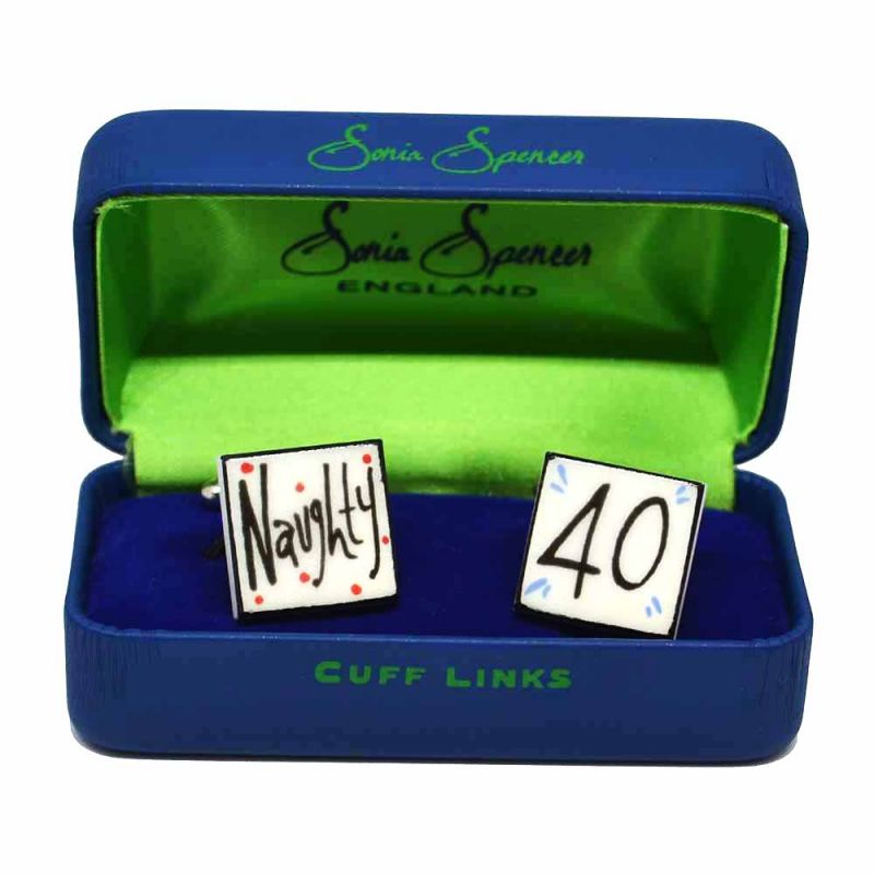 King & Priory Naughty 40 Cufflinks By Sonia Spencer