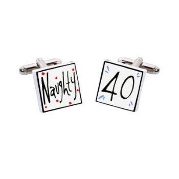 king & priory Naughty 40 Cufflinks by Sonia Spencer