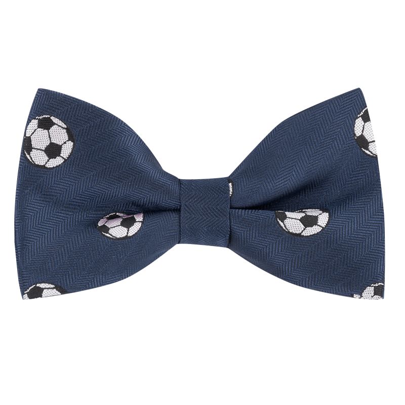 king & priory Navy Blue Football Herringbone Bow Tie