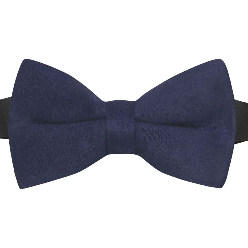 King & Priory Navy Blue Suede Bow Tie