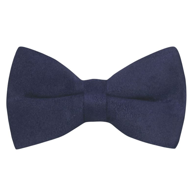 king & priory Navy Blue Suede Bow Tie