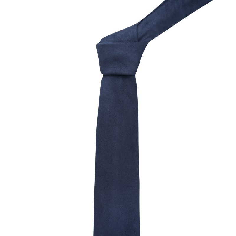 King & Priory Navy Blue Suede Tie