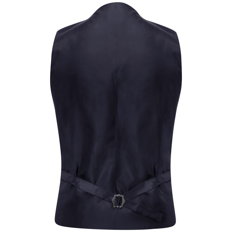 King & Priory Navy Blue Suede Waistcoat