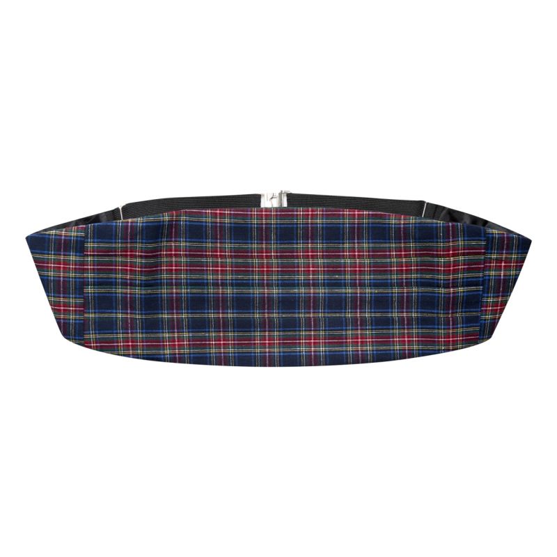 king & priory Navy Blue Tartan Cummerbund