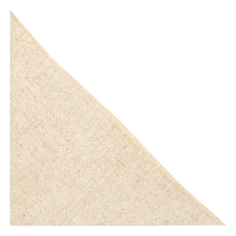 king & priory Oatmeal Woven Wool Pocket Square