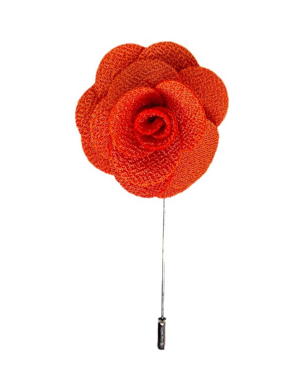 king & priory Orange Flower/Rose Lapel Pin