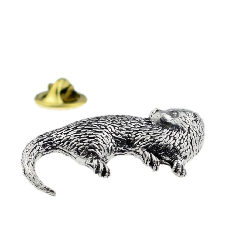 king & priory Otter Pewter Lapel Pin