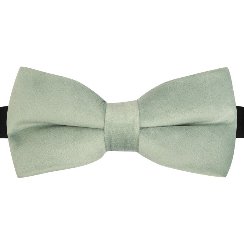 King & Priory Pale Green Velvet Bow Tie