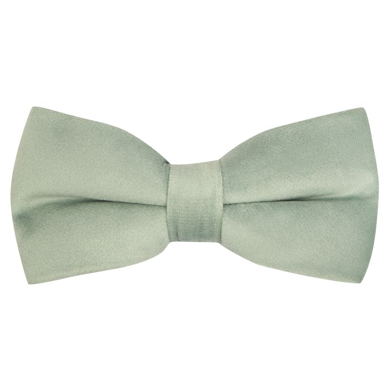 king & priory Pale Green Velvet Bow Tie