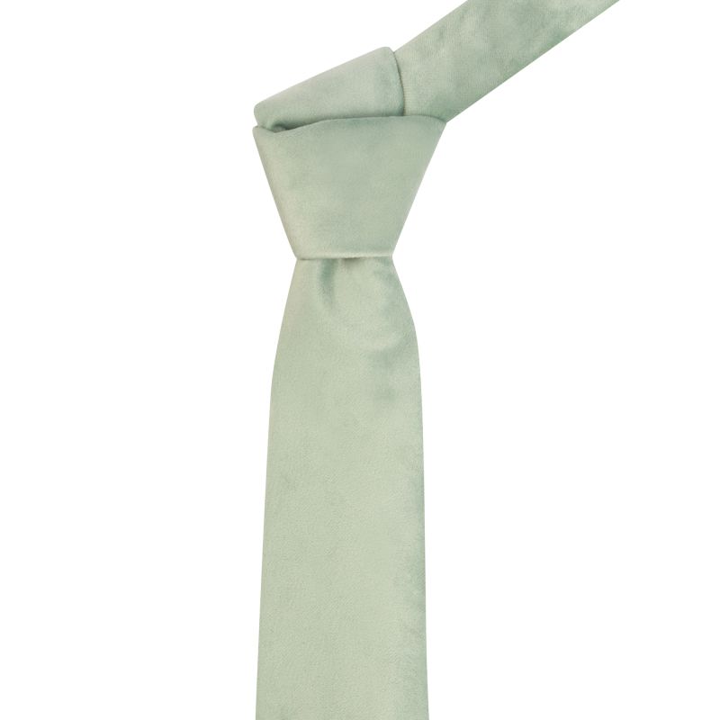 King & Priory Pale Green Velvet Tie
