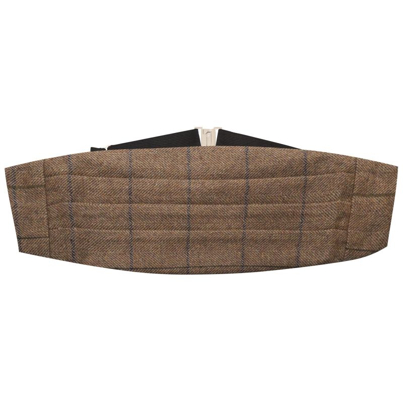 king & priory Peanut Brown Tweed Cummerbund