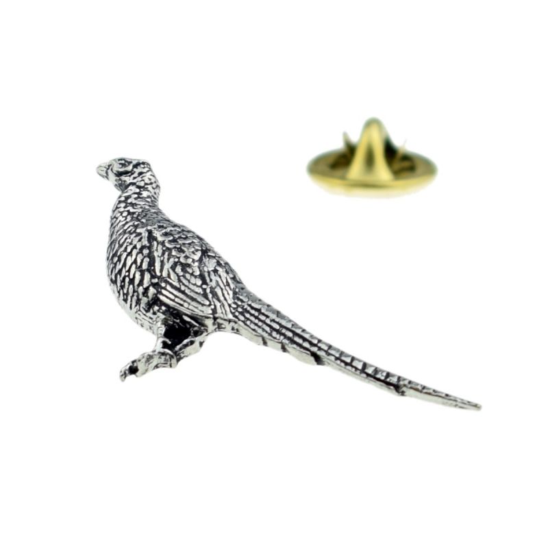 king & priory Pheasant Pewter Lapel Pin
