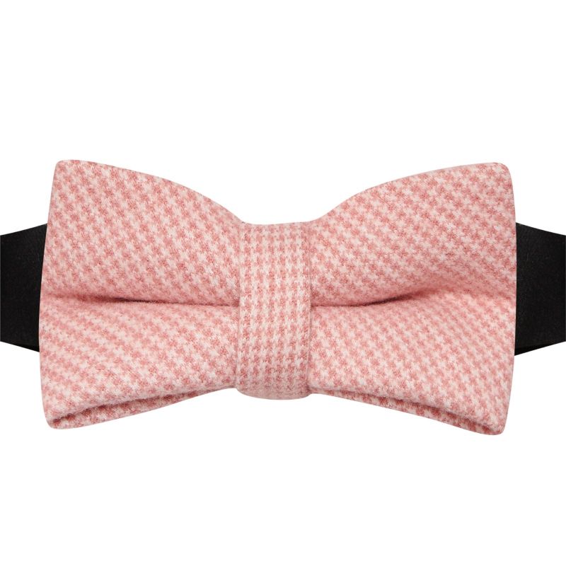 King & Priory Pink Micro Dogtooth Bow Tie