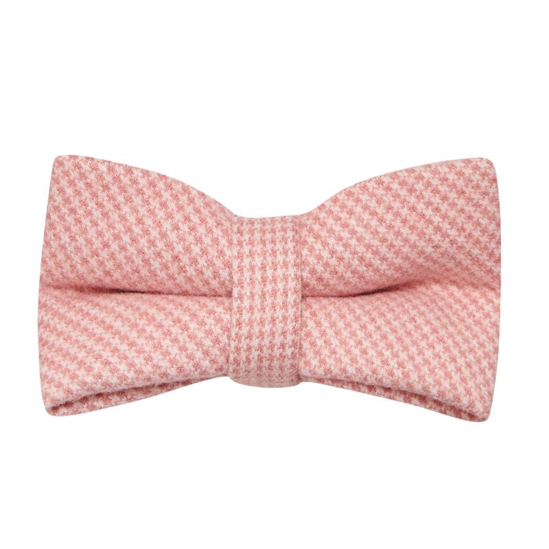 king & priory Pink Micro Dogtooth Bow Tie