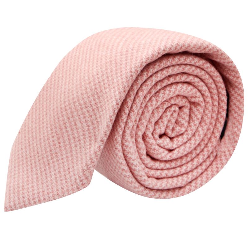 king & priory Pink Micro Dogtooth Tie