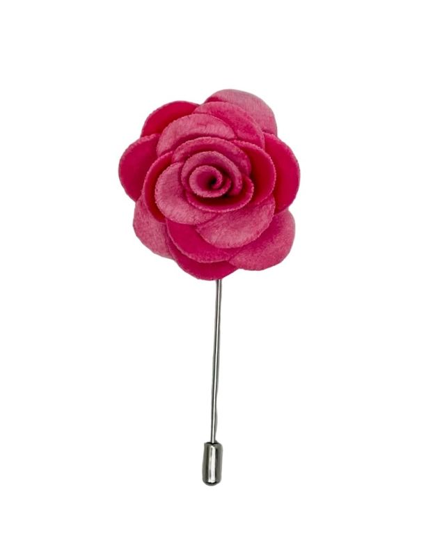 king & priory Pink Velvet Flower/Rose Lapel Pin