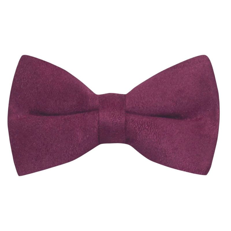 king & priory Plum Purple Suede Bow Tie