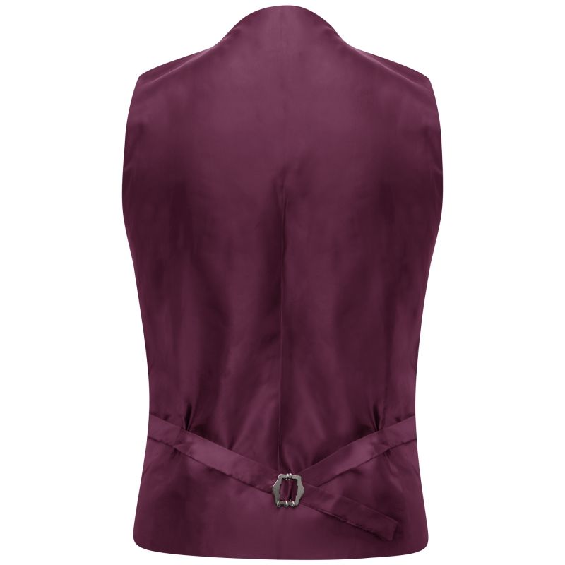 King & Priory Plum Purple Suede Waistcoat