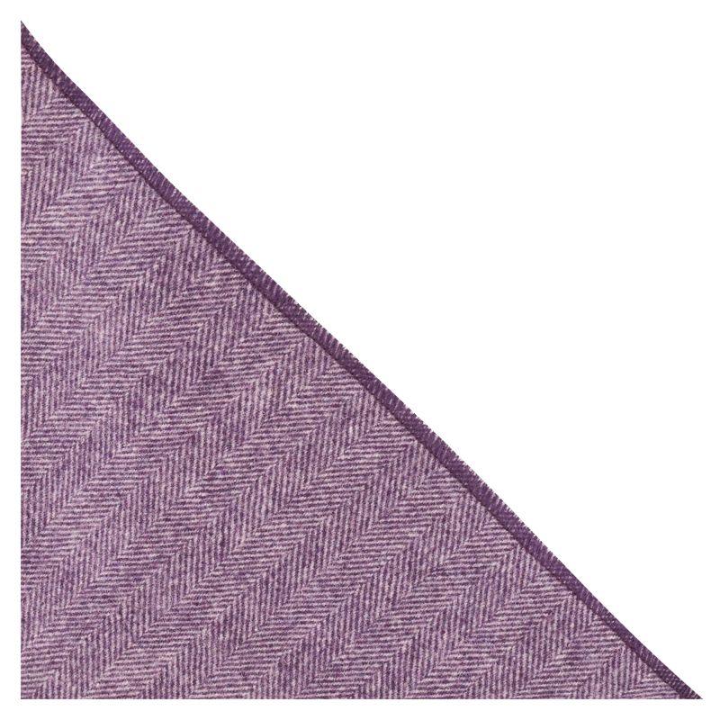 king & priory Purple Herringbone Wool Pocket Square