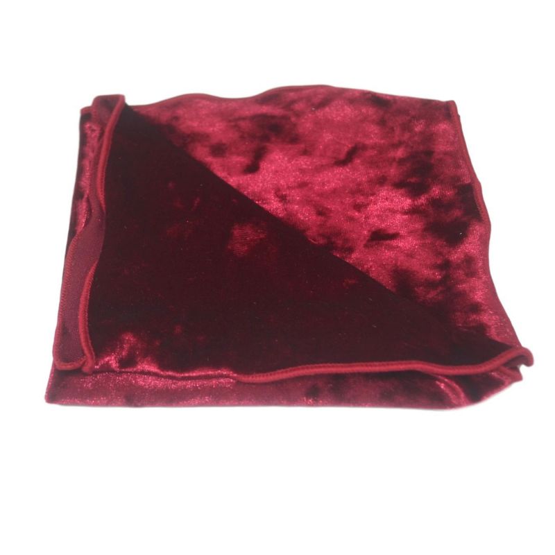king & priory Red Crushed Velvet Pocket Square