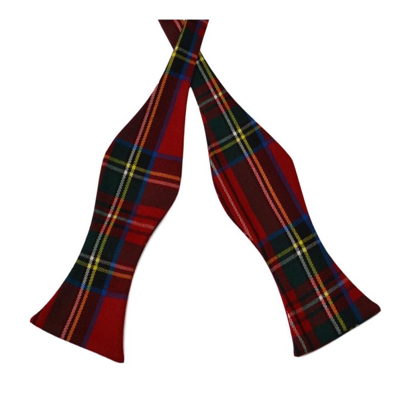 King & Priory Red Tartan Check Self-Tie Bow Tie