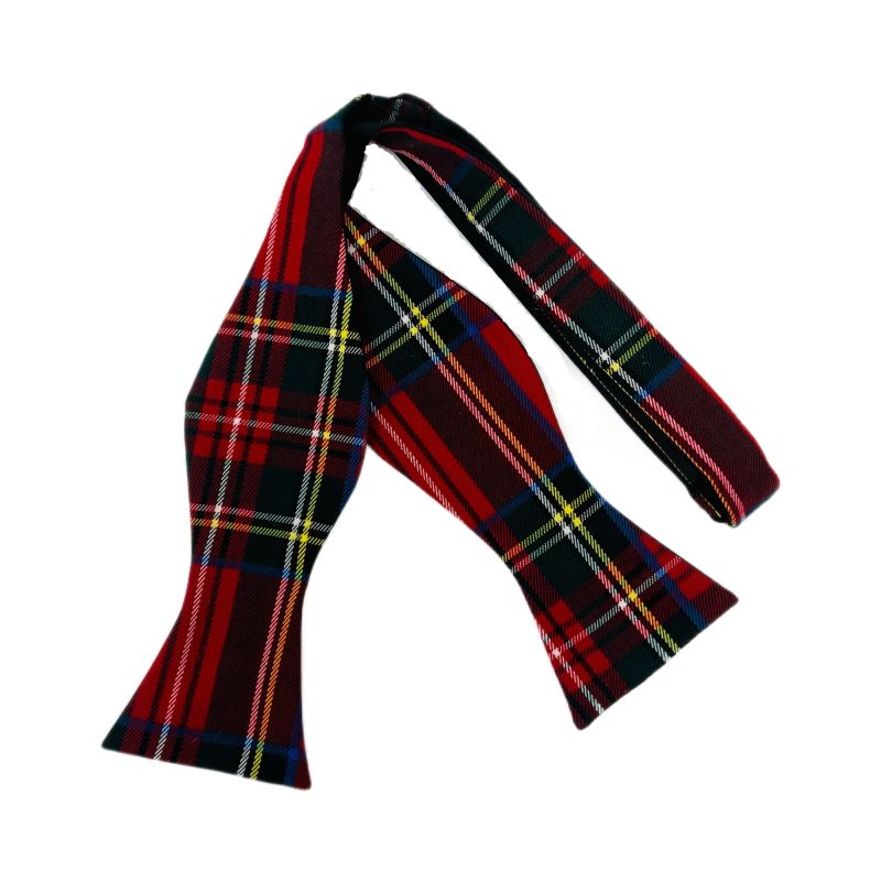 king & priory Red Tartan Check Self-Tie Bow Tie