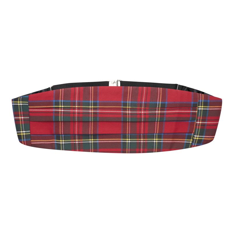 king & priory Red Tartan Cummerbund
