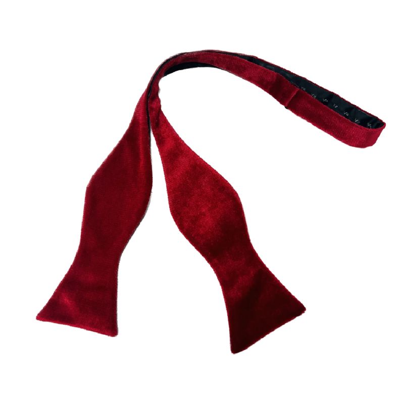 king & priory Red Velvet Self-Tie Bow Tie