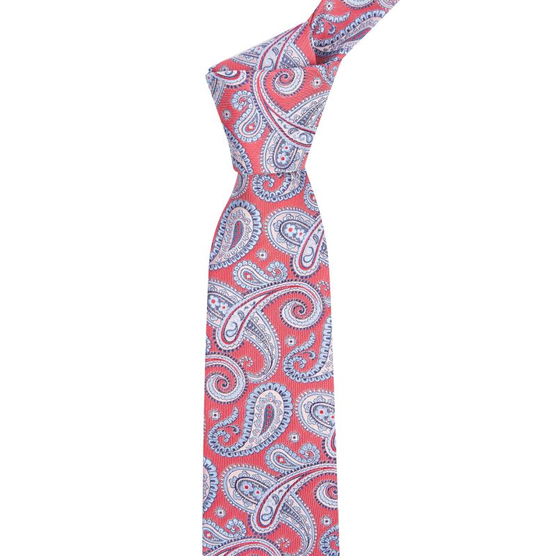 king & priory Red with Blue Paisley Tie