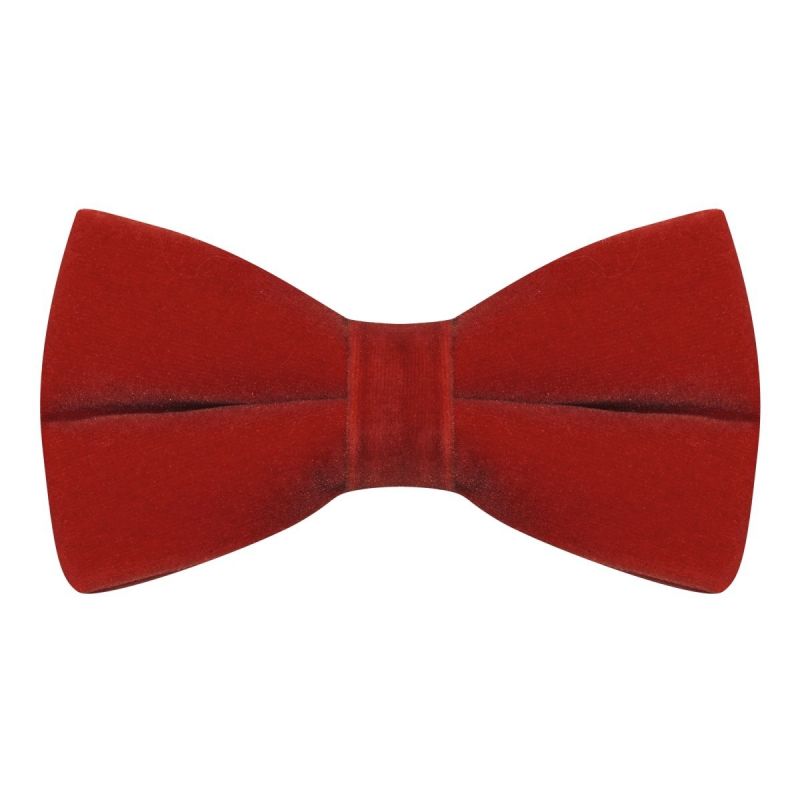 king & priory Rosso Red Velvet Bow Tie