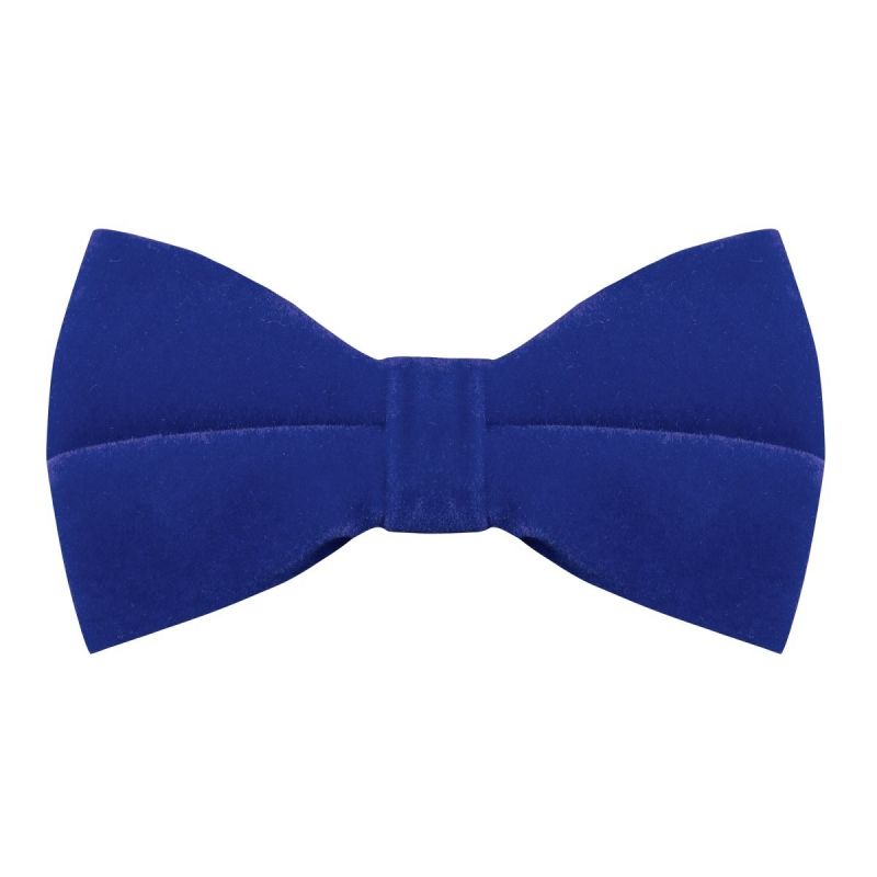 king & priory Royal Blue Velvet Bow Tie