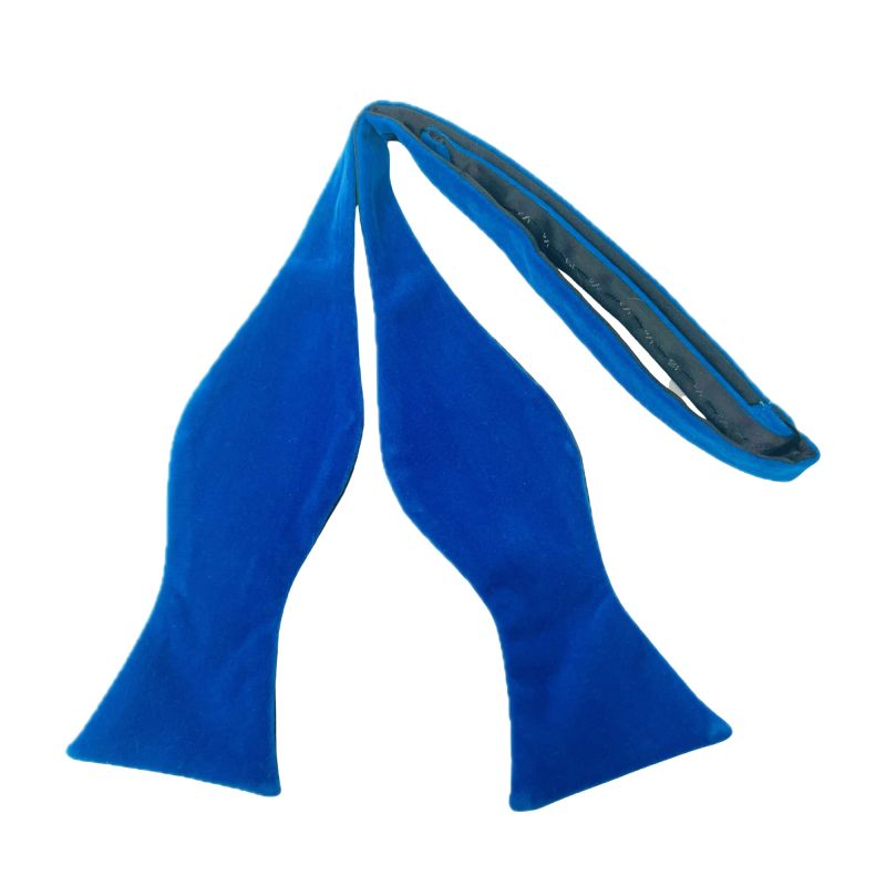 king & priory Royal Blue Velvet Self-Tie Bow Tie